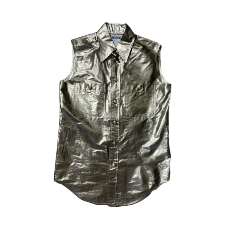 Moschino Jeans Metallic Gold Vest