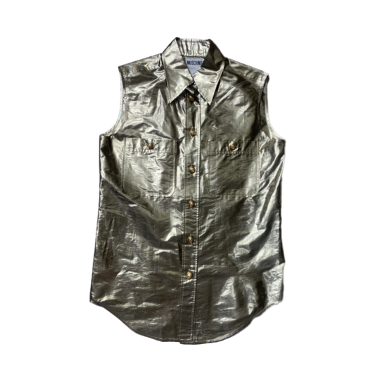 Moschino Jeans Metallic Gold Vest