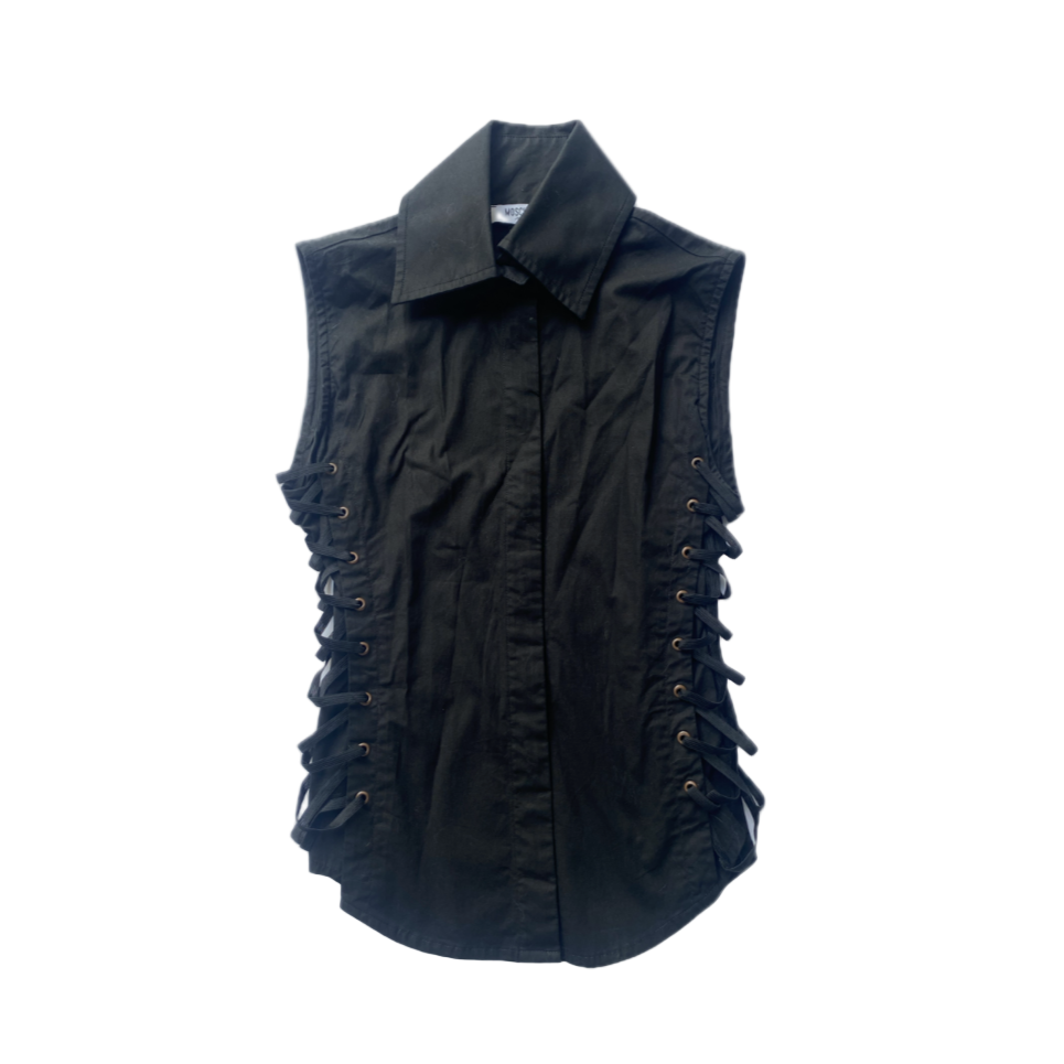 Moschino Jeans 2010 Side Lace Up Vest Top
