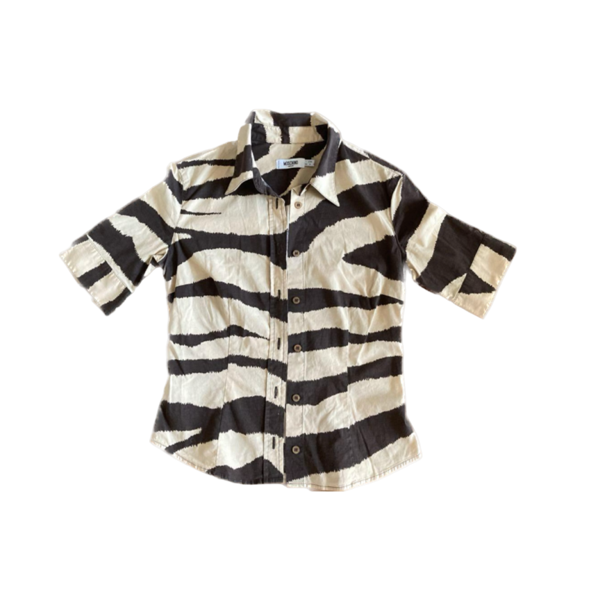 Moschino Jeans Zebra Button-up Top