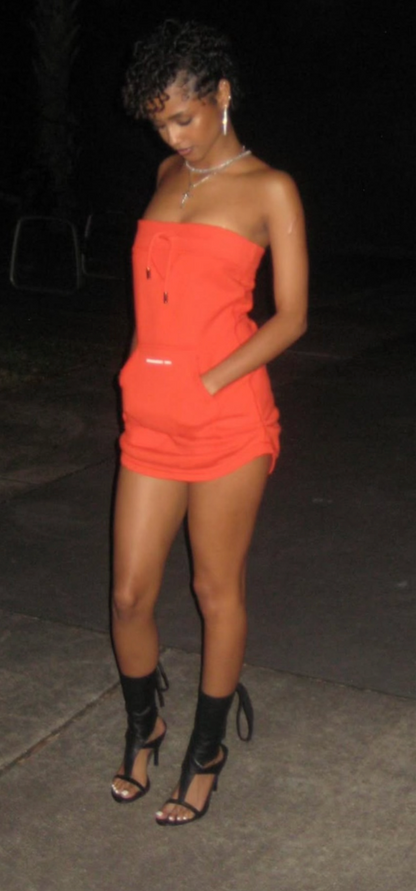 Dsquared² Orange Sweatshirt Style Mini Dress