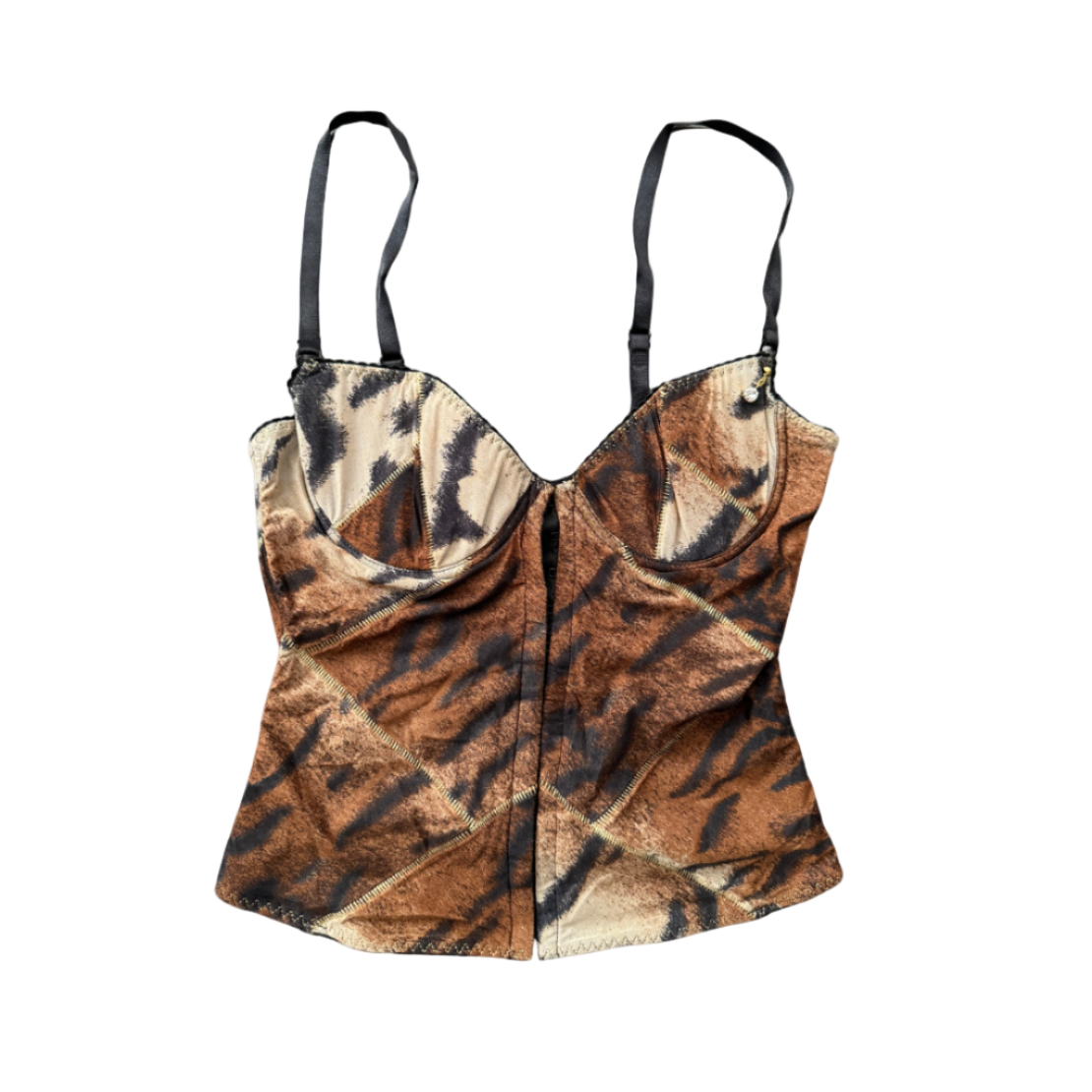 Roberto Cavalli Tiger Print Corset Top