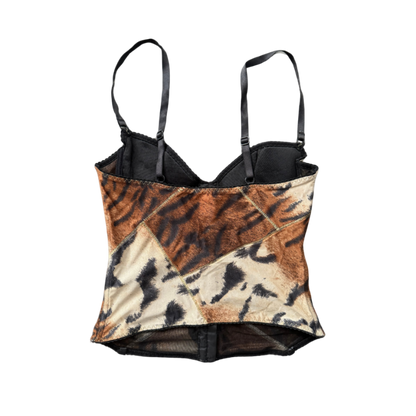 Roberto Cavalli Tiger Print Corset Top