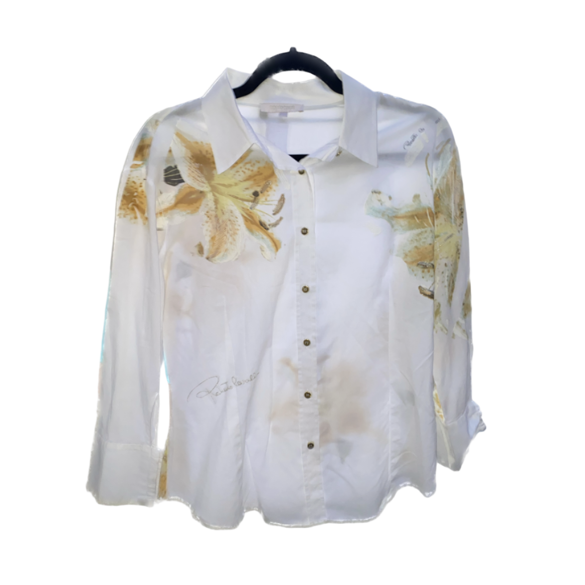 Roberto Cavalli Linen Floral Top