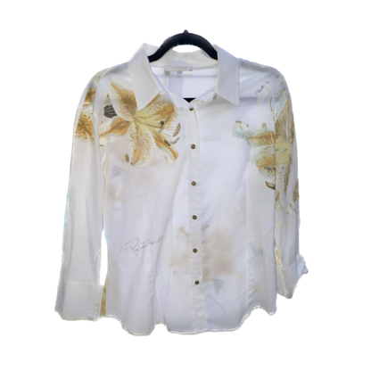 Roberto Cavalli Linen Floral Top