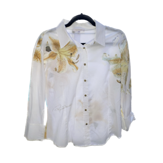 Roberto Cavalli Linen Floral Top