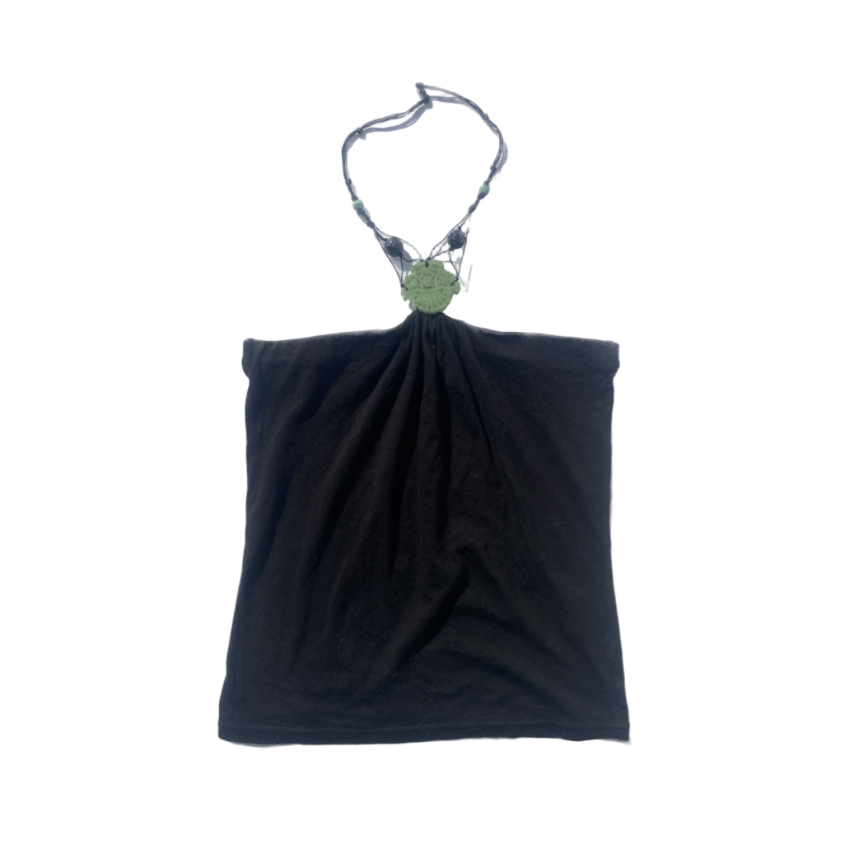 Vivienne Tam Jade/Beaded Neck Halter Top