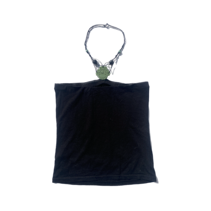 Vivienne Tam Jade/Beaded Neck Halter Top