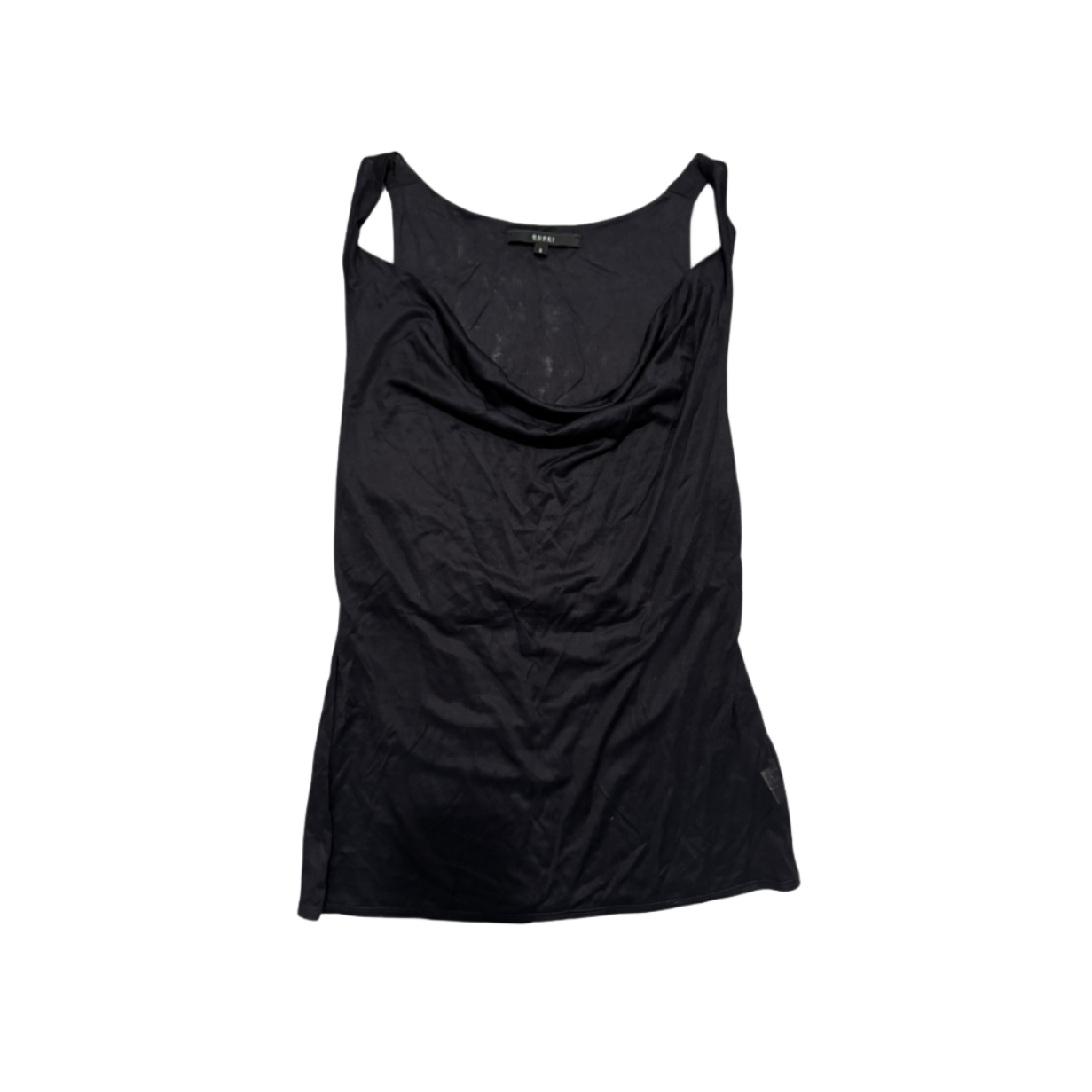 Gucci Navy Cowl Neck Tank Top