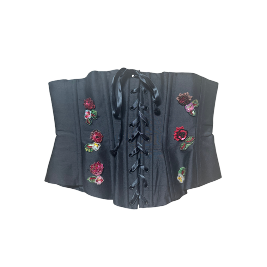 Vintage Beaded Embroidered Waist Corset