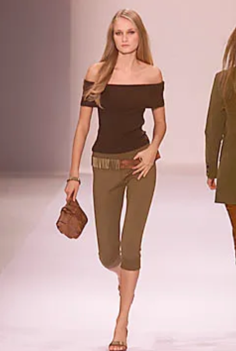 Celine by Michael Kors S/S 2001 Off-The-Shoulder Knit Top
