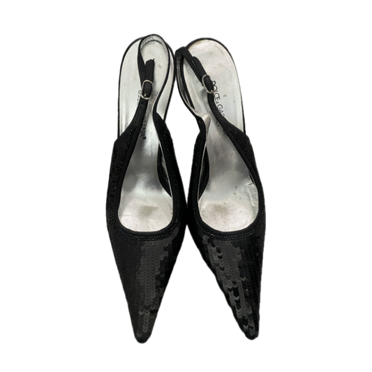 Dolce & Gabbana Black Sequin Slingback Heels