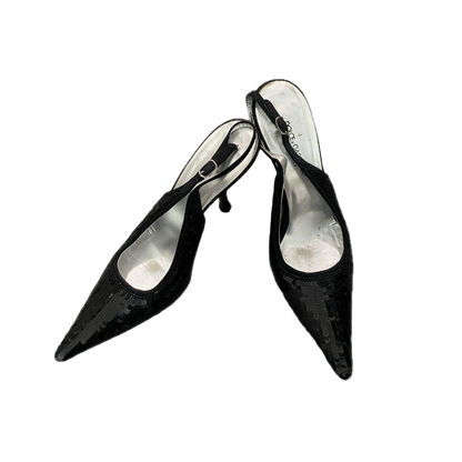 Dolce & Gabbana Black Sequin Slingback Heels