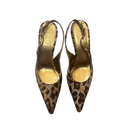 Dolce & Gabbana Leopard Pumps w/ Rhinestone Buckle