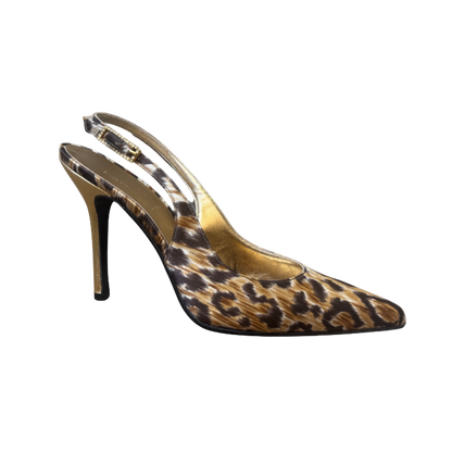 Dolce & Gabbana Leopard Pumps w/ Rhinestone Buckle