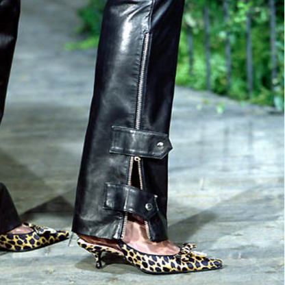 Dolce & Gabbana Leopard Slingback Heels w/ Brooch