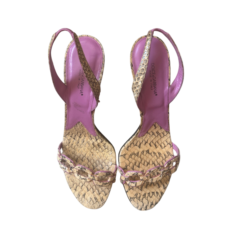 Dolce & Gabbana Snakeskin Slingback Heels