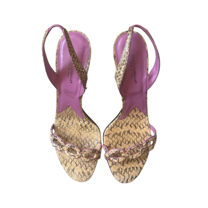 Dolce & Gabbana Snakeskin Slingback Heels
