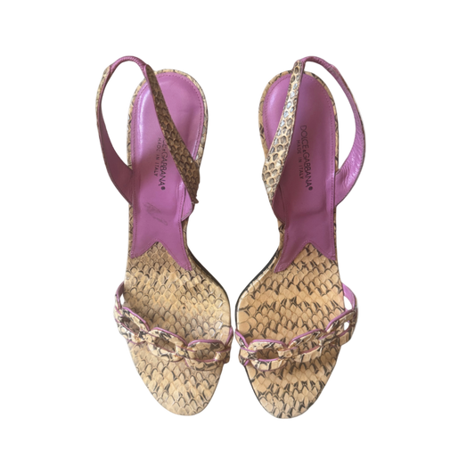 Dolce & Gabbana Snakeskin Slingback Heels