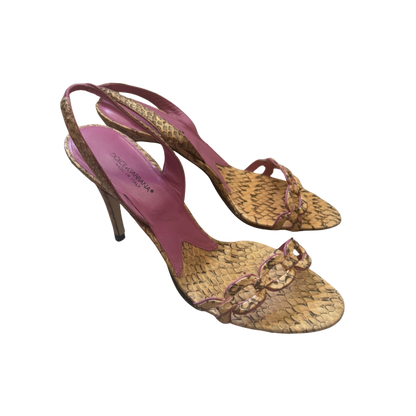 Dolce & Gabbana Snakeskin Slingback Heels