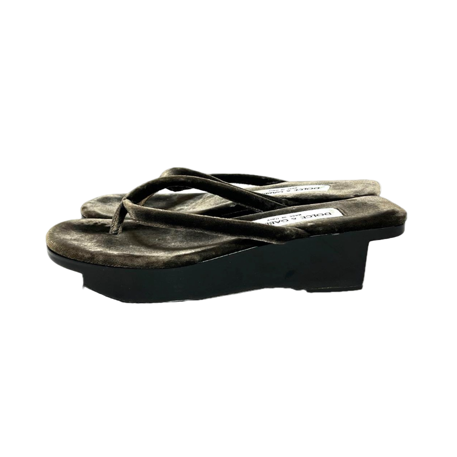 Dolce & Gabbana Platform Velour Geta Sandals
