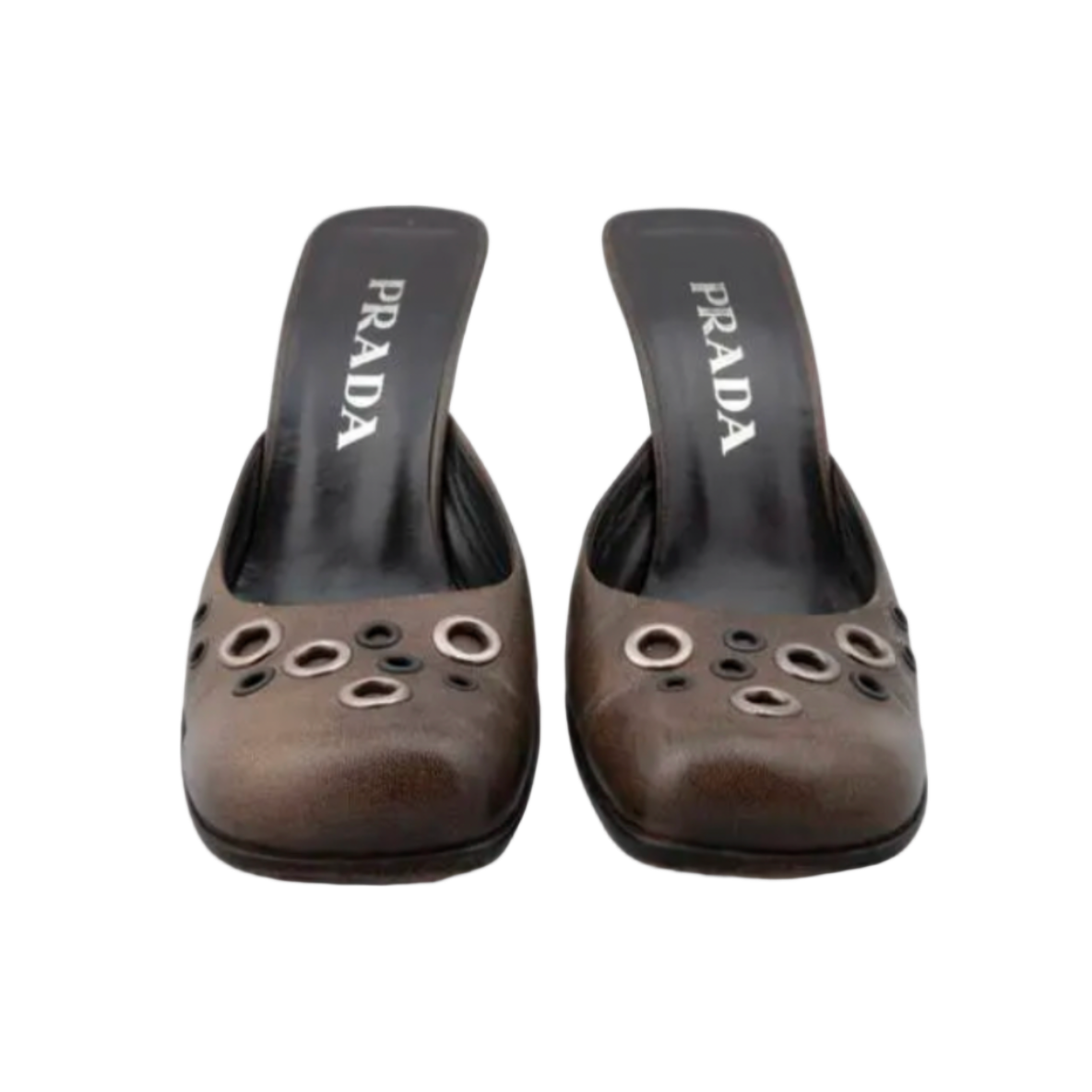 Prada Grommet Mule Heels