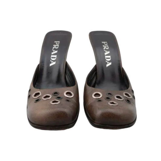 Prada Grommet Mule Heels