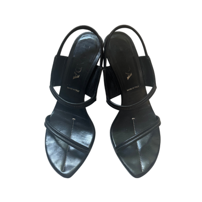 Prada Black Strappy Sandal Heels