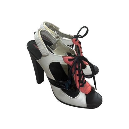 Prada Linea Rossa Leather Lace Up Sneaker Heels