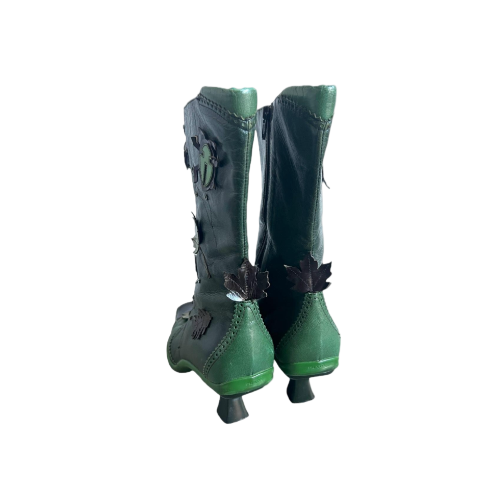 Prada Leaf and Beetle Boots