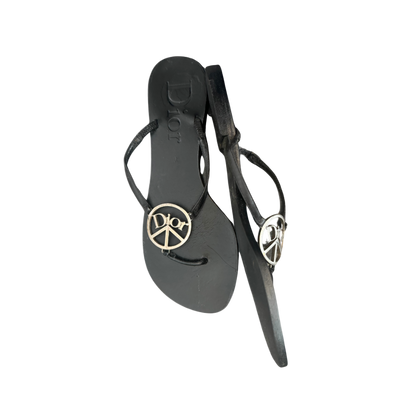 Christian Dior Peace Logo Flip Flops