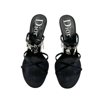Christian Dior Black Dog Tag Heels