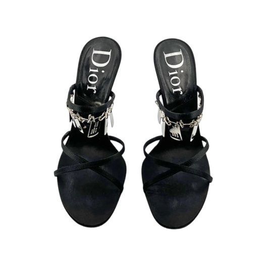 Christian Dior Black Dog Tag Heels