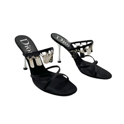 Christian Dior Black Dog Tag Heels