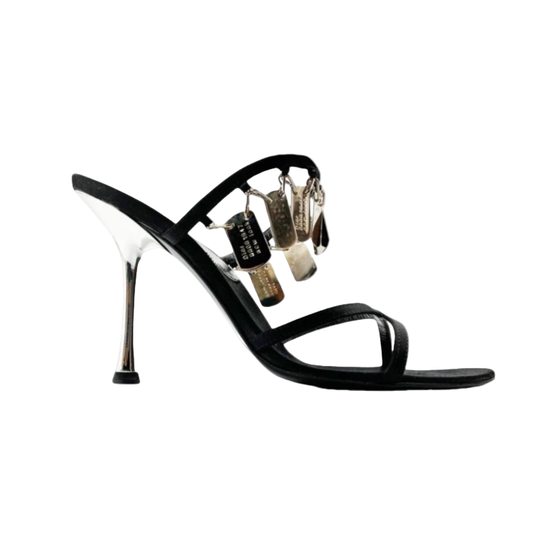 Christian Dior Black Dog Tag Heels