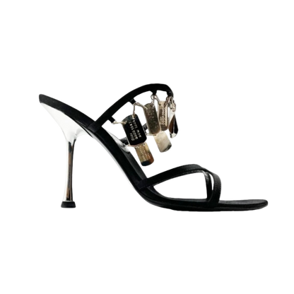 Christian Dior Black Dog Tag Heels