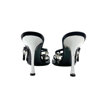 Christian Dior Black Dog Tag Heels