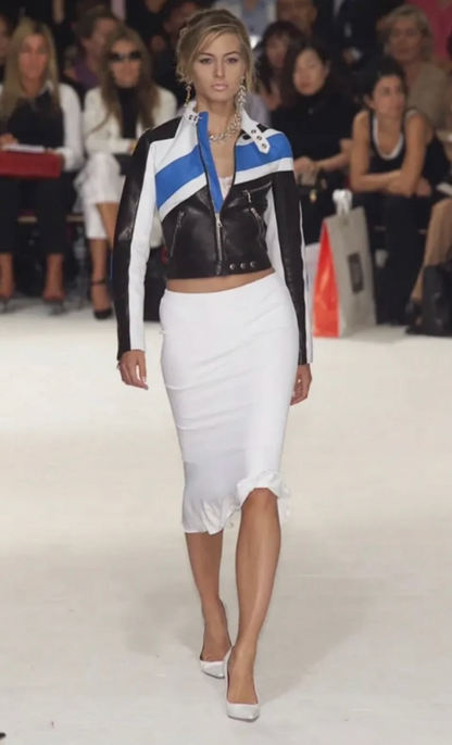 Dolce & Gabbana Blue Leather Jacket