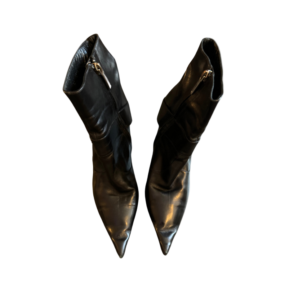 Christian Dior Black Logo Emblem Short Boots
