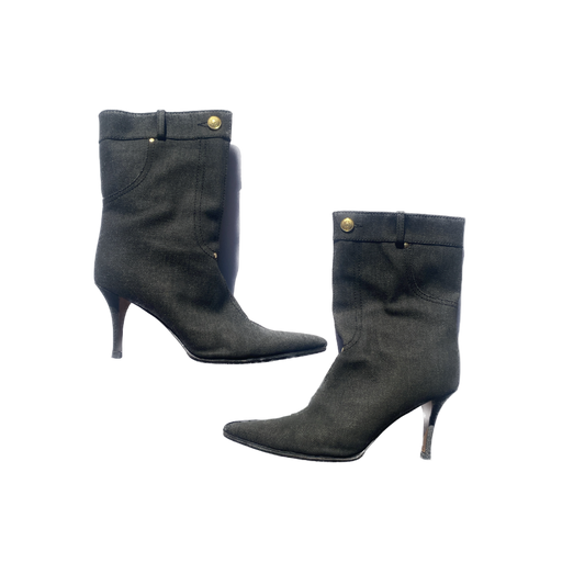 Christian Dior Dark Wash Denim Short Boots