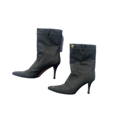 Christian Dior Dark Wash Denim Short Boots