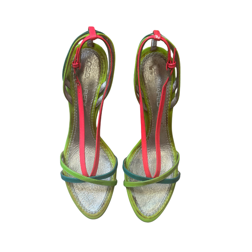Dsquared² Neon Pink/Green/Blue Slingback Heels