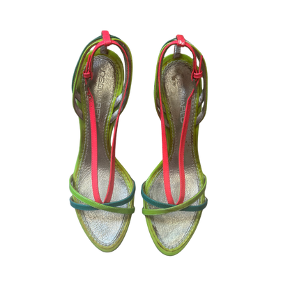 Dsquared² Neon Pink/Green/Blue Slingback Heels