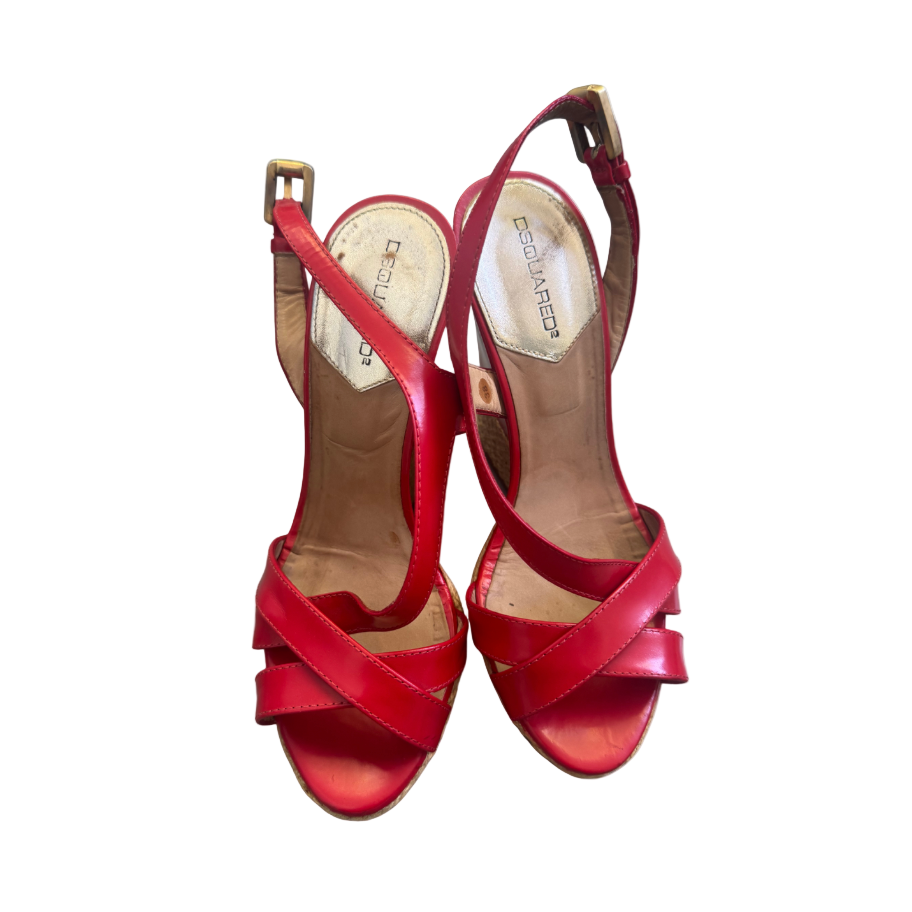 Dsquared² Red Wedge Heels