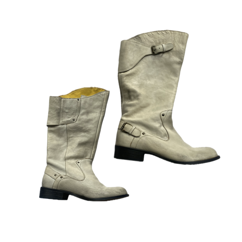 Diesel White Distressed Boots
