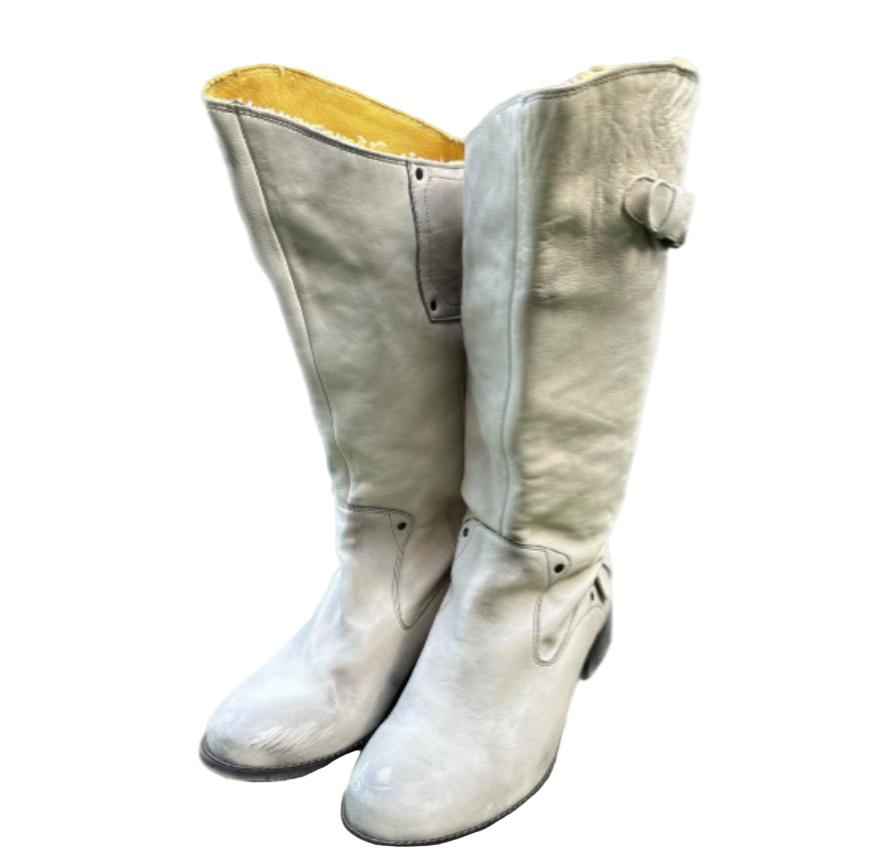 Diesel White Distressed Boots