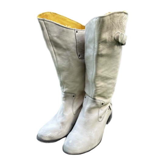 Diesel White Distressed Boots