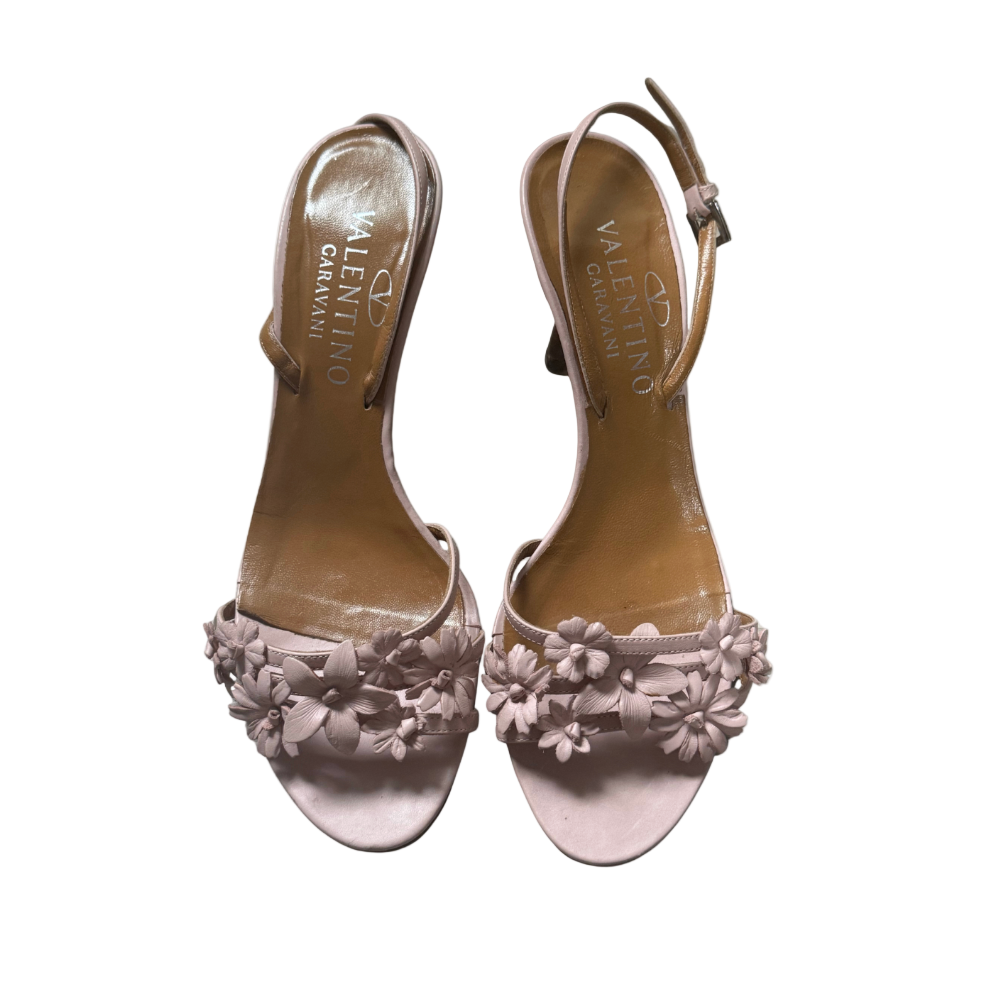 Valentino Pink Flower Slingback Heels