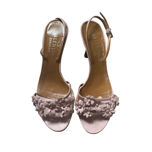 Valentino Pink Flower Slingback Heels