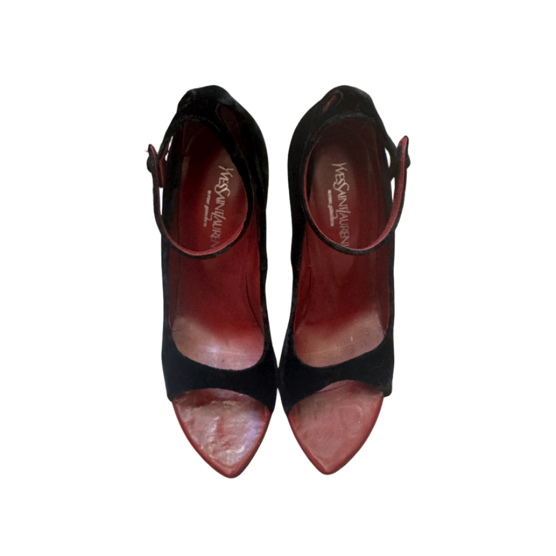 Yves Saint Laurent Black Velvet Wedges